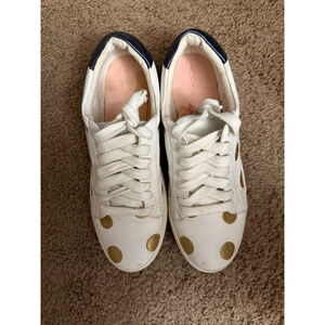 Women's Boden White Gold Polka Dot Sneakers Size 9.5 or EUR 41